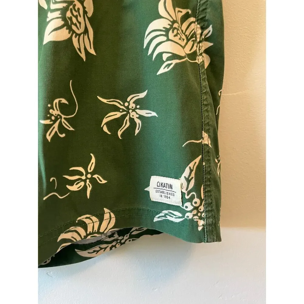 Men's KATIN Haiku Trunk Green Swim Trunks